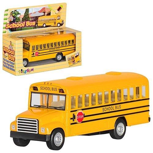 Машинка School Bus жовта іграшка інерційна, двері відчиняються Kinsfun, у коробці 14-7-5 см