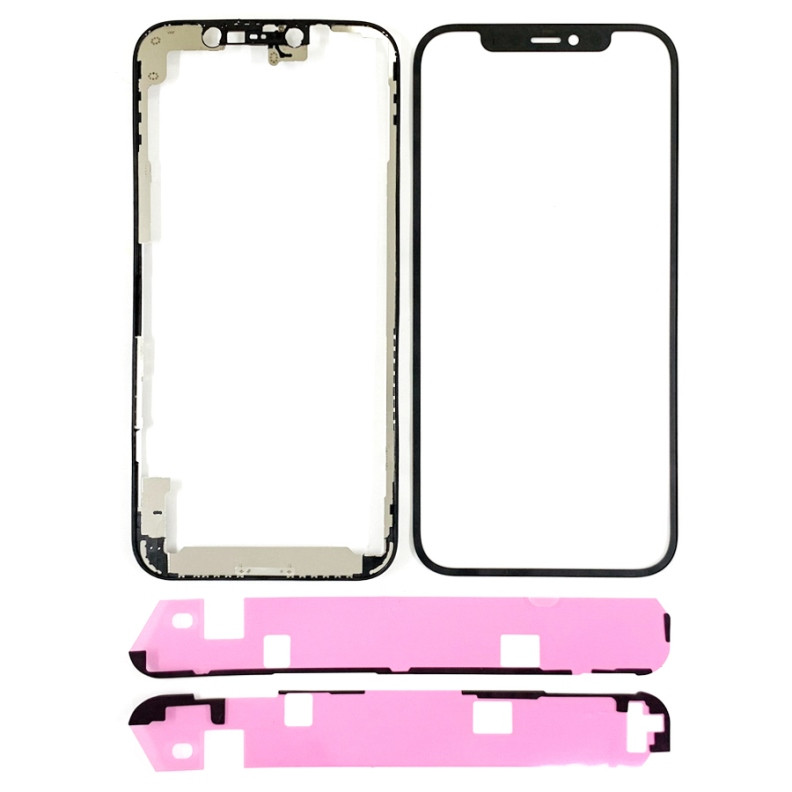 Скло дисплея для переклеювання iPhone 12 /12Pro Black (OCA плівка+Рамка), фото 1