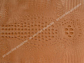 Шкіра штучна з тисненням крокодила 35 * 50 см колір Світло-коричневий