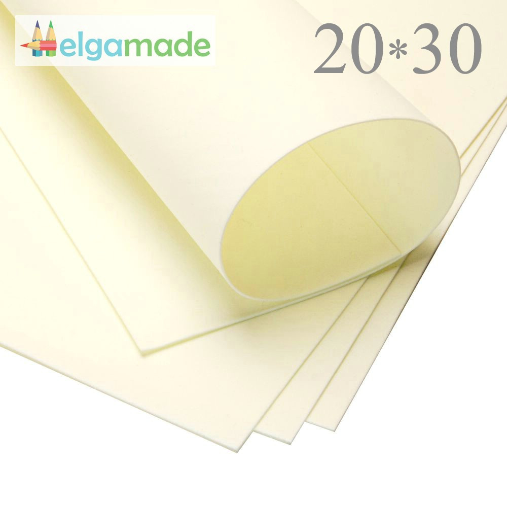 УЦІНКА! Фоаміран СЛОНОВА КІСТКА, 20x30 см, 0.8-1.2 мм, Іран, фото 1