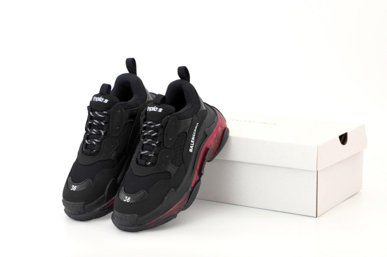 Жіночі Кросівки Balenciaga Triple-S Black Bordo 40