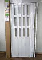 Двері гармошка напівостековані 1020х2030х10мм Білий Ясен No1