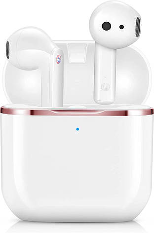 Бездротові навушники гарнітура Yobola T2 Pro Bluetooth v5.1 Сенсорні Білий, Amazon, Німеччина, фото 2