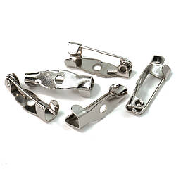 Основа для брошки шпилька 1 отвір 15х4 мм Платина 50 шт.