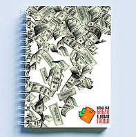 Скетчбук Sketchbook (блокнот) для рисования с принтом "Больше чем бабло я люблю деньги"