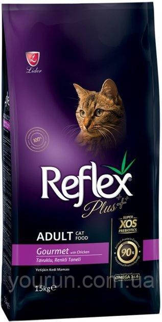 Reflex Plus (Рефлекс Плюс) Adult Cat Gourmet -Сухий корм для кішок з куркою 15 кг