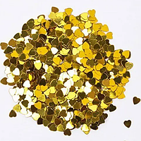 Конфетті Серця Золоті Маленькі 2,3 см 100 грам