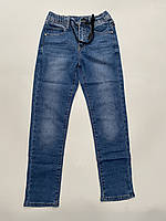 Брюки джинсовые на мальчика на резинке на рост от 110 до 140 см модель 116