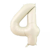 Кулька цифра 4 фольгована 32 дюйма кремовий