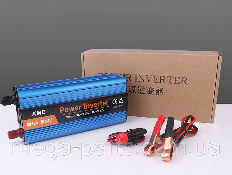 Перетворювач струму автомобільний інвертор KME 12 V — 220 V 2000 W LCD дисплей USB