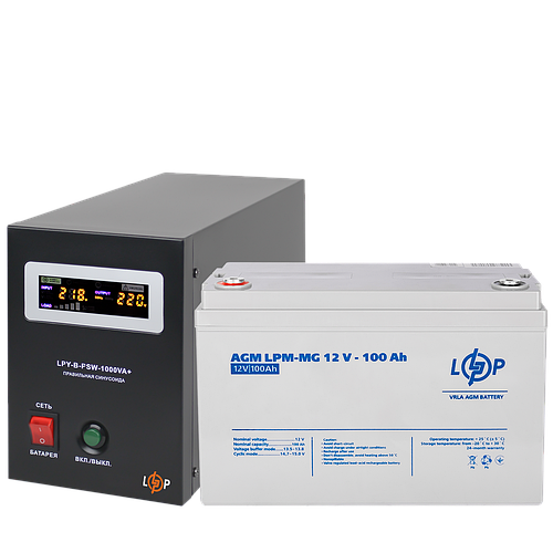 Комплект резервного питания LogicPower B1000 + мультигелевая батарея ...
