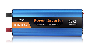 Перетворювач струму автомобільний інвертор KME 12 V — 220 V 2600 W LCD-дисплей USB