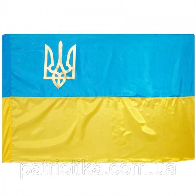 Прапор України П-7T 100x150 см поліестер з тризубом