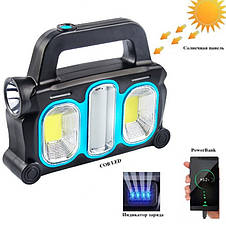 Ліхтар кемпінг переносний HB-6168-LED+-2COB, power bank, сонячна батарея, фото 3