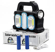 Ліхтар кемпінг переносний HB-6168-LED+-2COB, power bank, сонячна батарея, фото 6