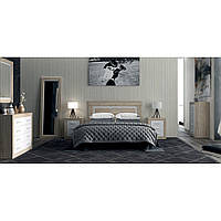 Спальний гарнітур із комодом дуб сонома Гербор Сара із вставками німфея альба в сучасному стилі