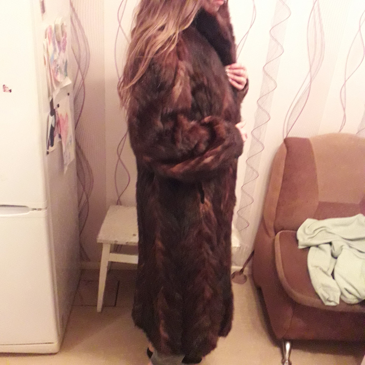 Жіноча зимова шкіряна норкова шуба XXL, фото 1