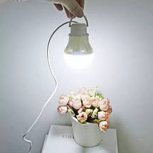 Світлодіодна LED лампочка 5W з USB кабелем, резервне освітлення, фото 5