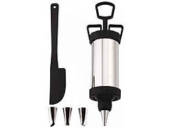 Шприц кондитерський з нерж. сталі (4 насадки) арт.9755 ТМ EMPIRE