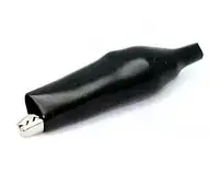 Затискач типу "Крокодил" mini 28 мм, в ізоляції (Чорний)