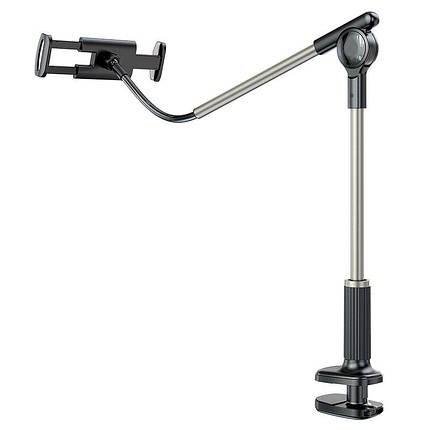 Тримач для телефонів і планшетів настільний HOCO double axis flat lazy stand PH47, чорний, фото 1