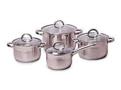 Набір посуду з нерж. сталі 8 пр. (2,1л; 2,9л, 3,9л, 6,5л) 5632S ТМ KAMILLE