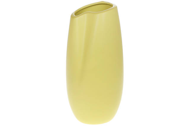 Ваза порцелянова, 11.8*11.8*23.5см, колір — жовтий, матовий (727-499), фото 1