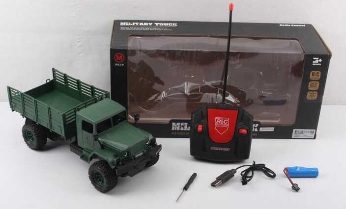 Вантажівка на пульті керування 0626 AK, з підсвіткою фар, із заднім приводом, масштаб моделі 1:18, фото 1