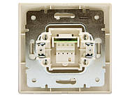 Розетка телефонна євро LEZARD Mira перлинно-білий перламутр, фото 3