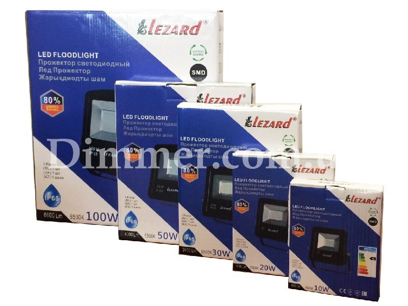 Світлодіодний прожектор 10W, IP65 6500K 800Lm LEZARD