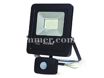 Прожектор світлодіодний з датчиком руху 20W, IP65 6500K 1600Lm LEZARD