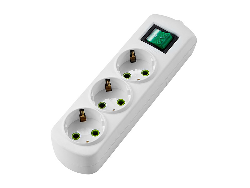 Колодка для удлинителя, колодка электрическая на 3 розетки с кнопкой ...