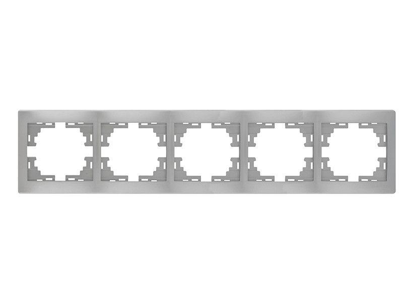 Рамка для розеток/вимикачів 5-а горизонтальна LEZARD Mira металік сірий
