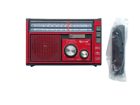 Портативний радіоприймач Golon RX-382 FM/AM/SW з ліхтариком LED Червоний, фото 1