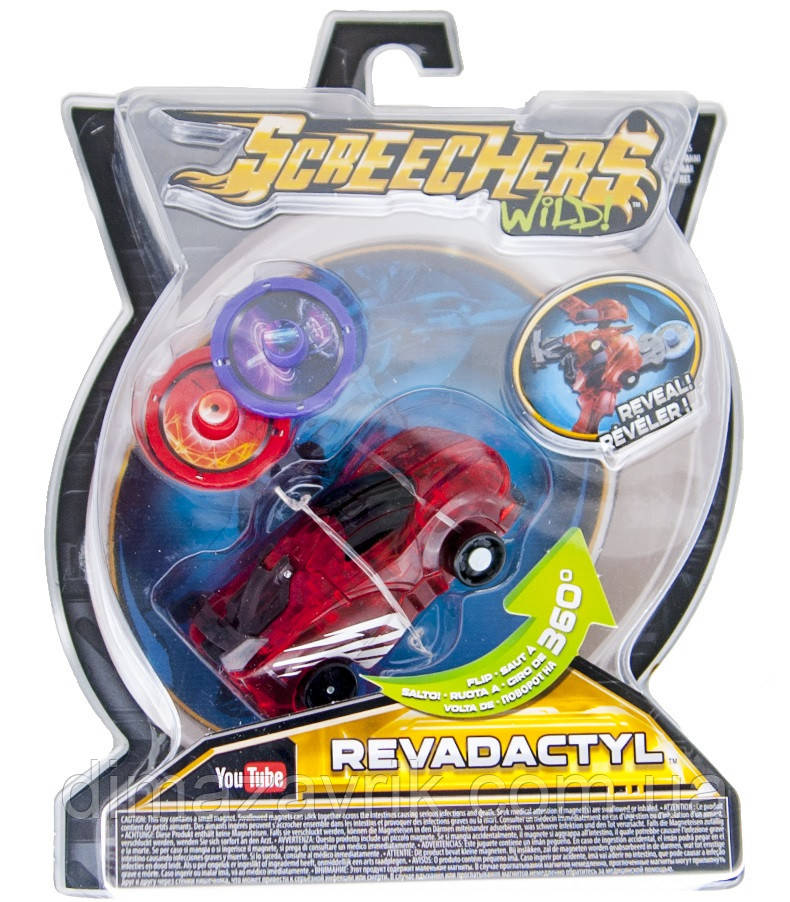 Дикі Скричери 1-й сезон Машинка трансформер Wild Screechers Original L1 Ревадакктиль Revadactyl, фото 1