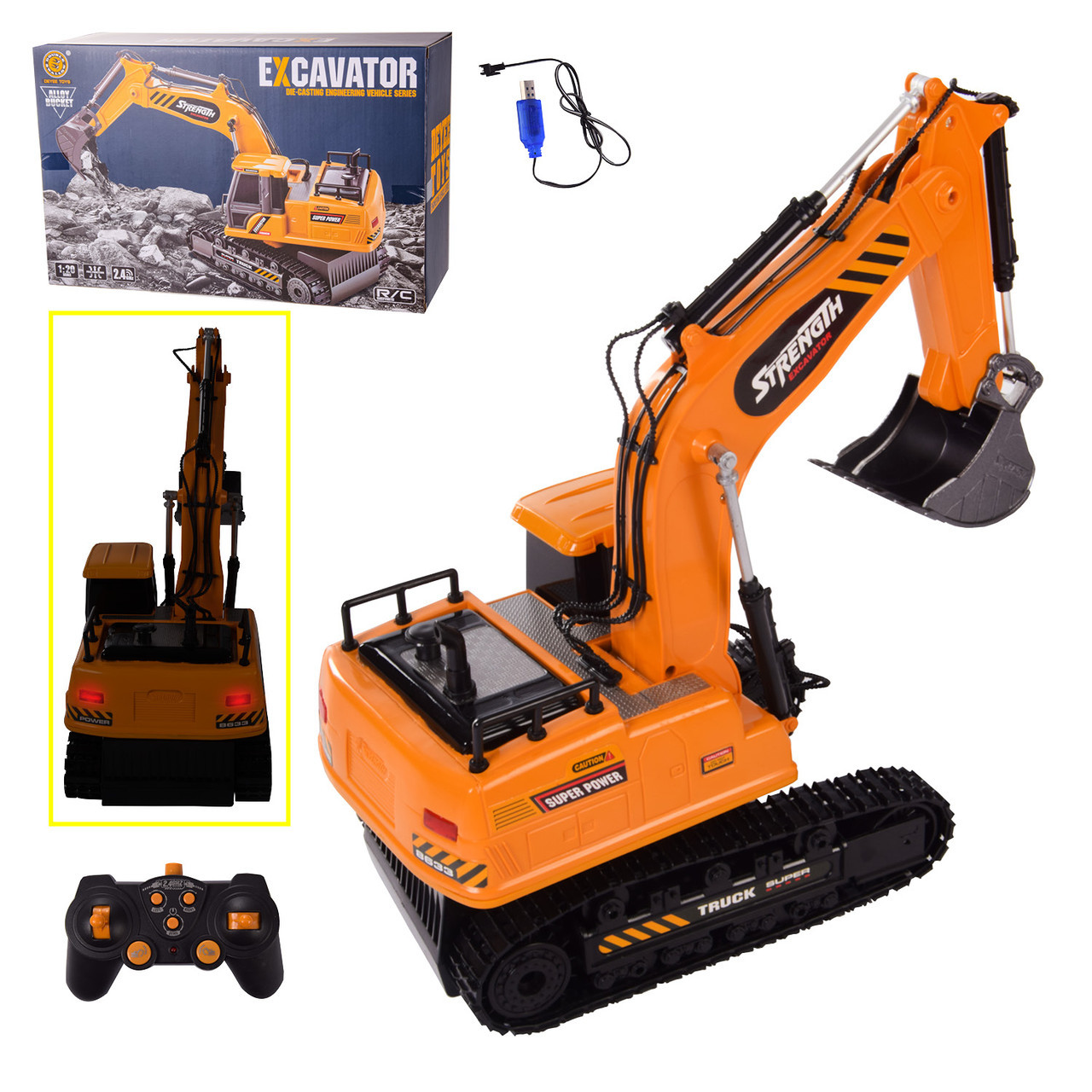 Детский игрушечный экскаватор на радиоуправлении, фото 1