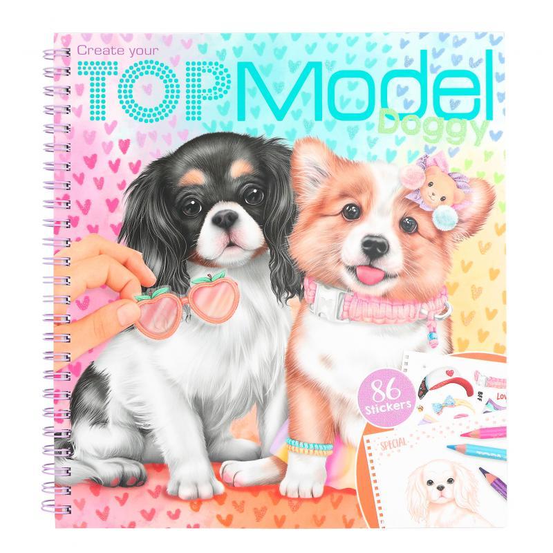Набір для творчості Top model Create Your Doggy stickerbook розмальовка стікербук Цуценята (12164)