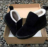 Угги жіночі зимові замшеві черевики на хутрі чорні 38р = 24.7 см, фото 5