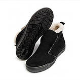 Угги жіночі зимові замшеві черевики на хутрі чорні 38р = 24.7 см, фото 6