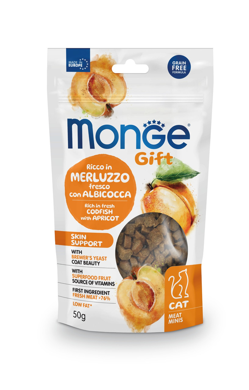 Monge Gift Cat Skin support тріска з абрикосами, фото 1