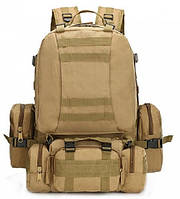 Рюкзак тактический с подсумками 55 л B08 53х35х22 см койот / Армейский рюкзак / Туристический рюкзак койот