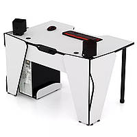 Геймерский стол CNC mebli серия KING GT15 WHITE-BLACK ширина 120 см