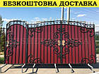 Ворота ковані з профнастилом і хвірткою Код: А-01231, фото 4