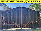 Ворота ковані з профнастилом і хвірткою Код: А-01249, фото 3