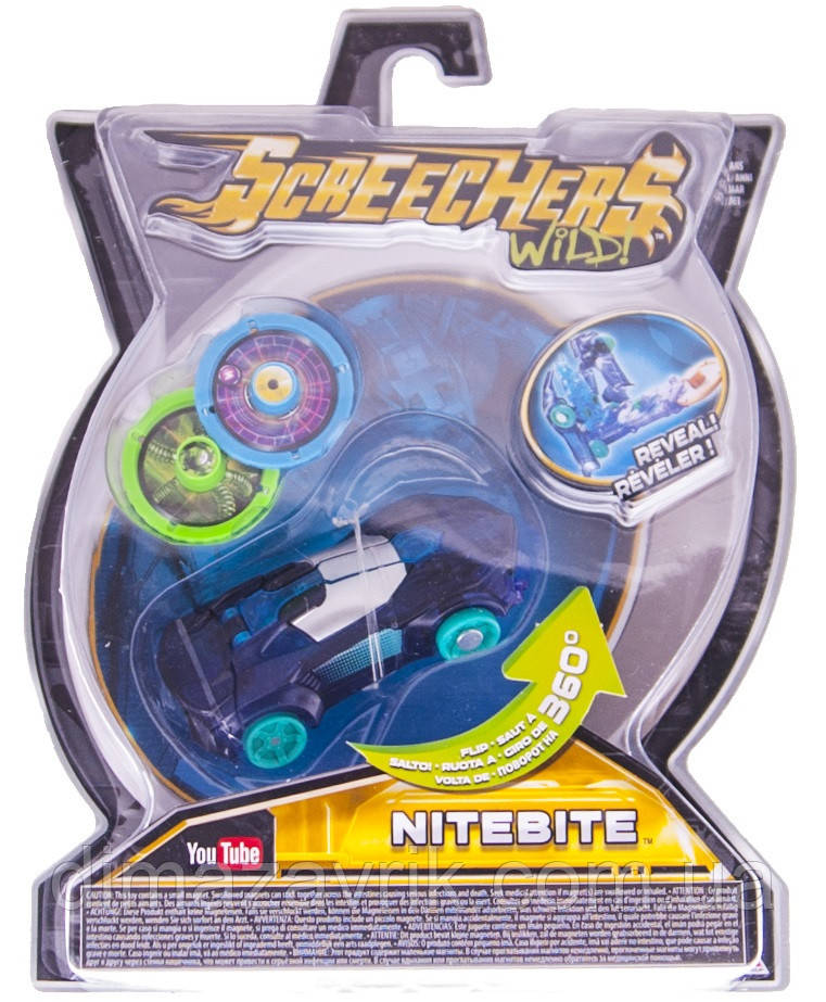 Дикі Скричери 1-й сезон Машинка трансформер Screechers Wild Original L1 Найтбайт Nitebite Кажан, фото 1