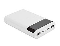 Внешний аккумулятор Power Bank 12000mAh - портативное устройство с двумя выходами USB Белый