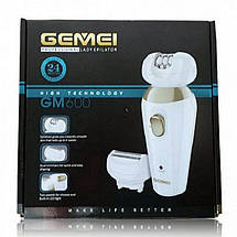 Жіночий епілятор 2в1 Gemei GM-600, Професійний бездротовий водонепроникний епілятор, жіноча бритва, фото 6