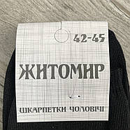 Шкарпетки чоловічі демісезонні гладкі бавовна Житомир, 42-45 розмір, чорні, 014-005, фото 3