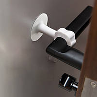 Стоппер на дверную ручку UKC защита от повреждения стен и мебели Белый