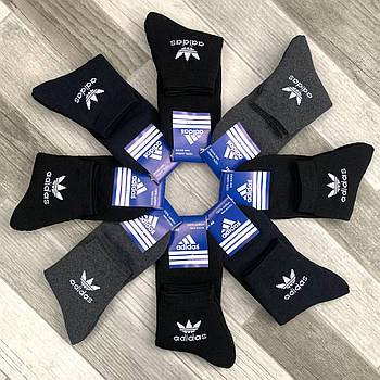 Шкарпетки чоловічі махрові бавовна Adidas, розмір 41-44, асорті, 09905